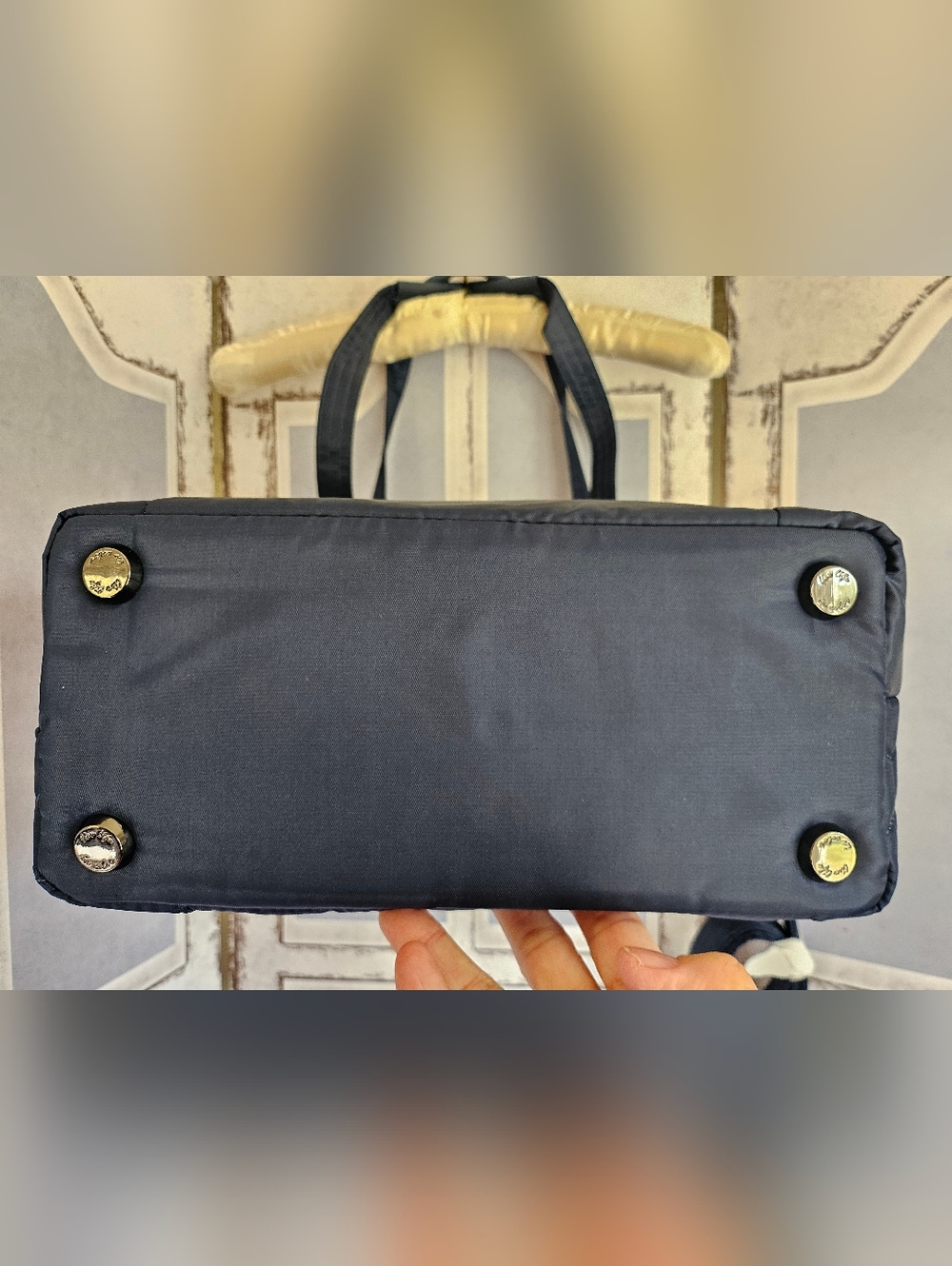 lug Quilted Tote in Navy Blue - Picture 4 of 8